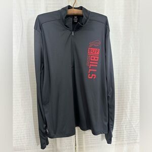NFL XXL Gray Red New Era Buffalo Bills Quarter Zip Long Sleeve Jersey Top